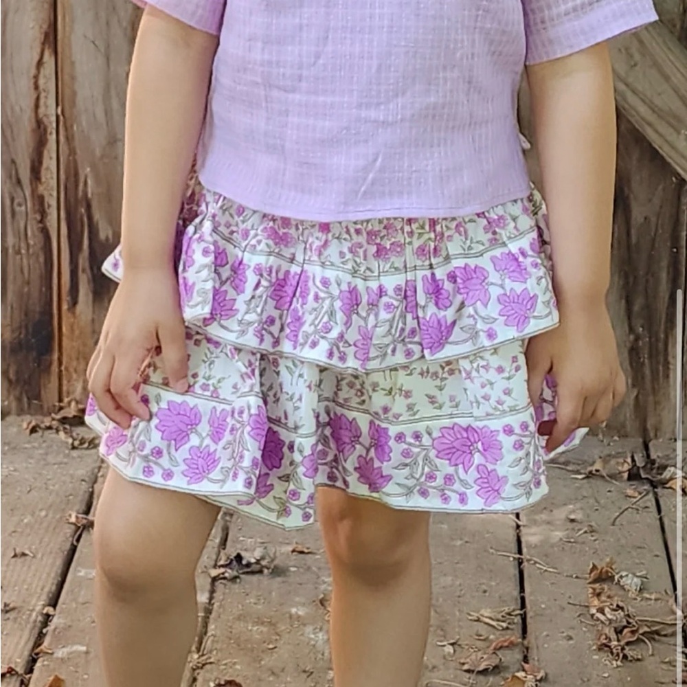 Magic Lavender and Cream Floral Skirt